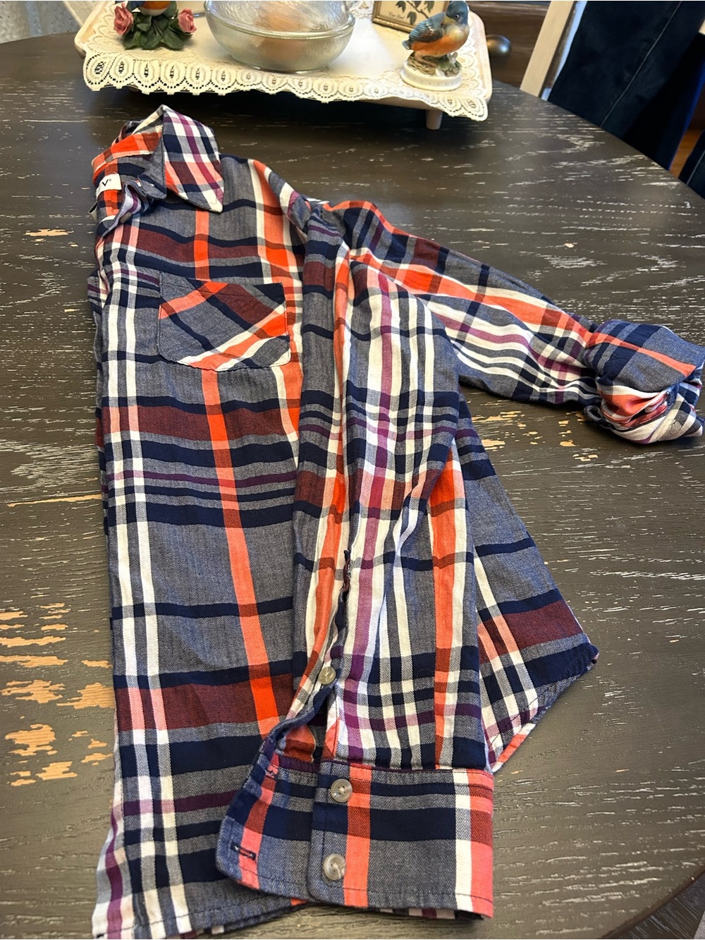 Fall Plaid Button Down. 100% Cotton. Ava & Viv brand. Size X (XL)